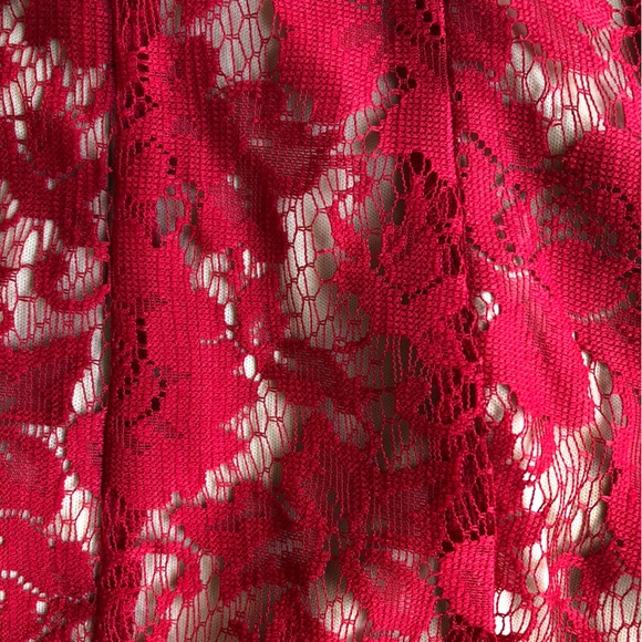 danny and nicole Red Lace A-Line Dress; size 6 - Picture 4 of 7